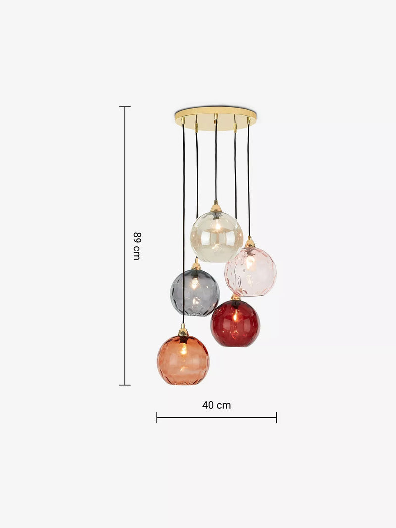 MADE Ilaria cluster ceiling light pink 89cm - British product
