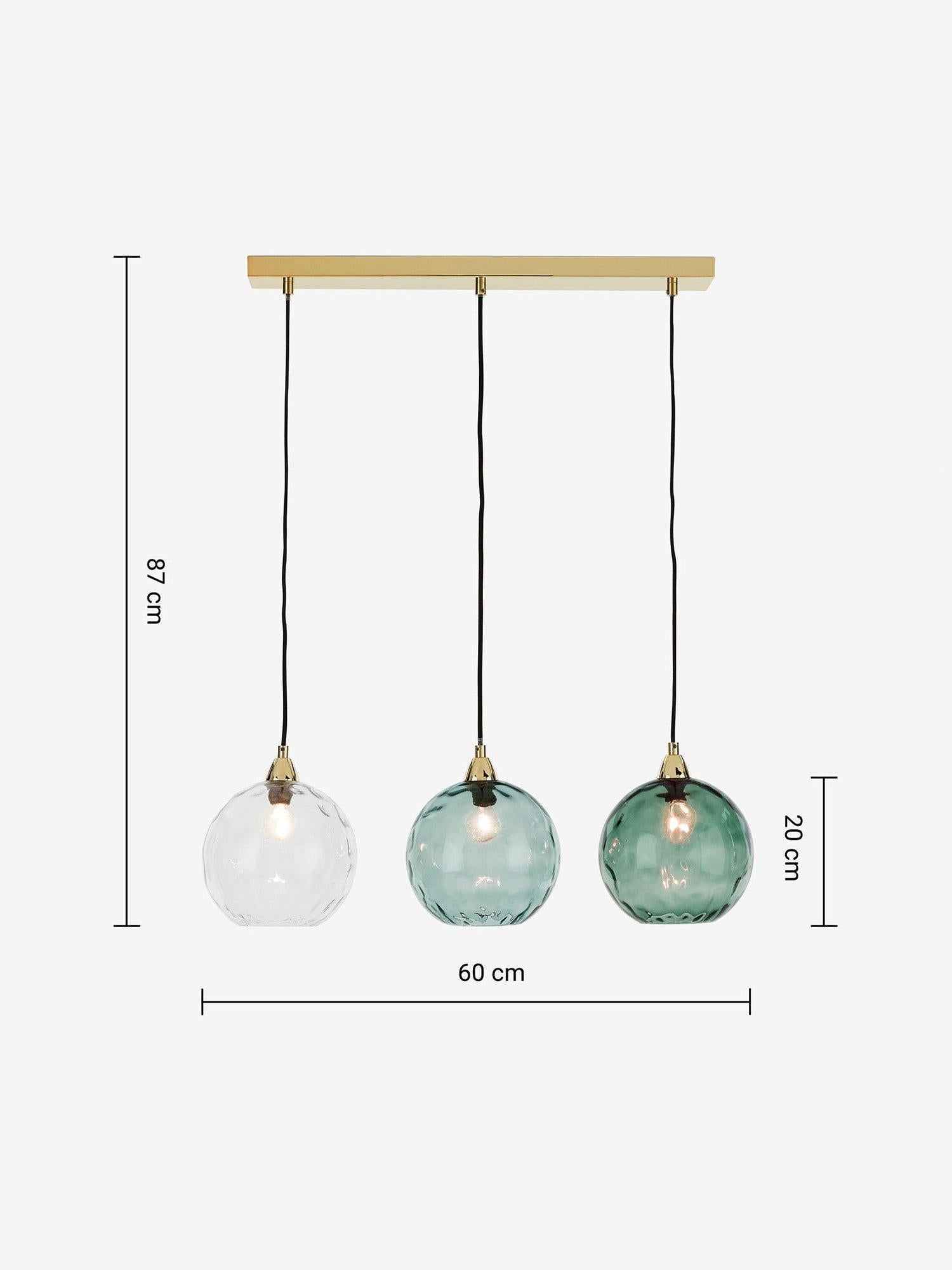 MADE Ilaria 3 pendant ceiling light blue, UK version