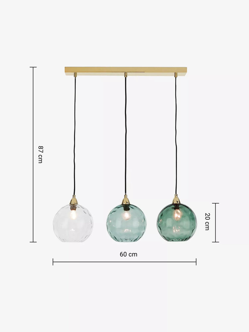 MADE Ilaria 3 pendant ceiling light blue, UK version