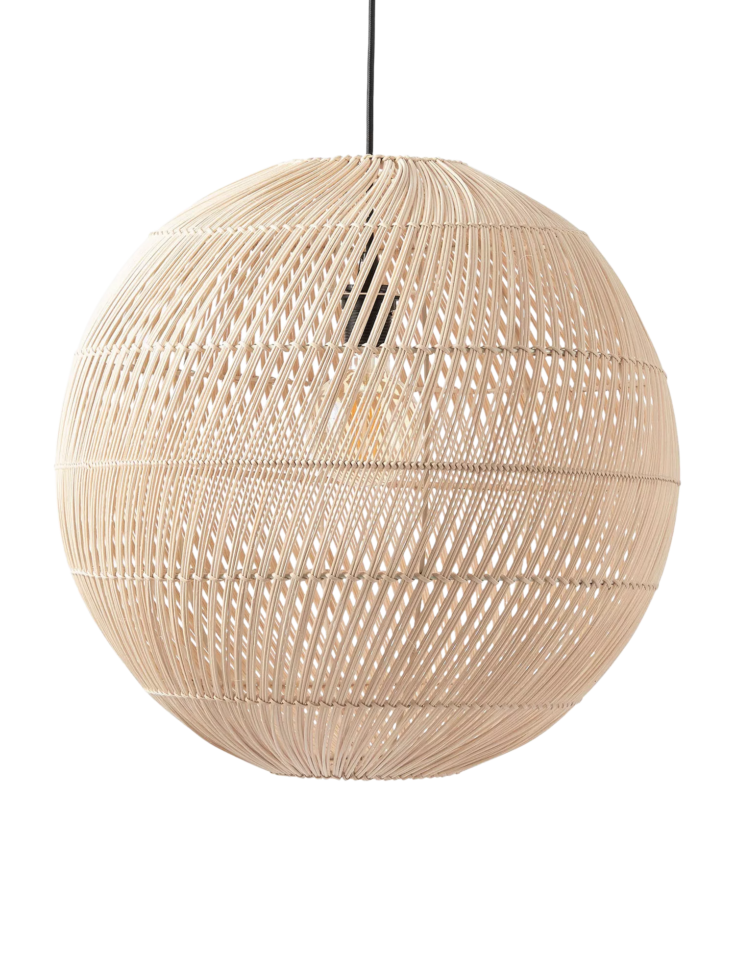 MADE Java round ceiling shade in natural rattan, imported from the UK