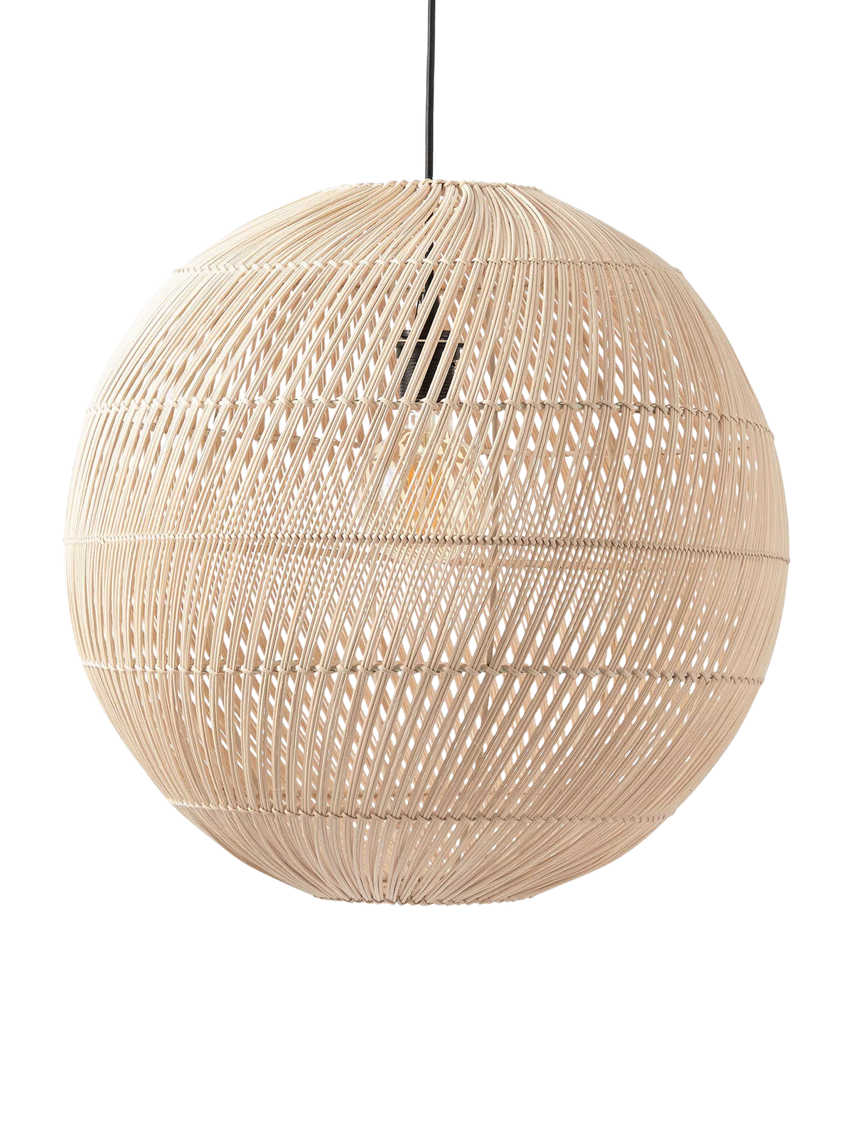 MADE Java round ceiling shade in natural rattan, imported from the UK