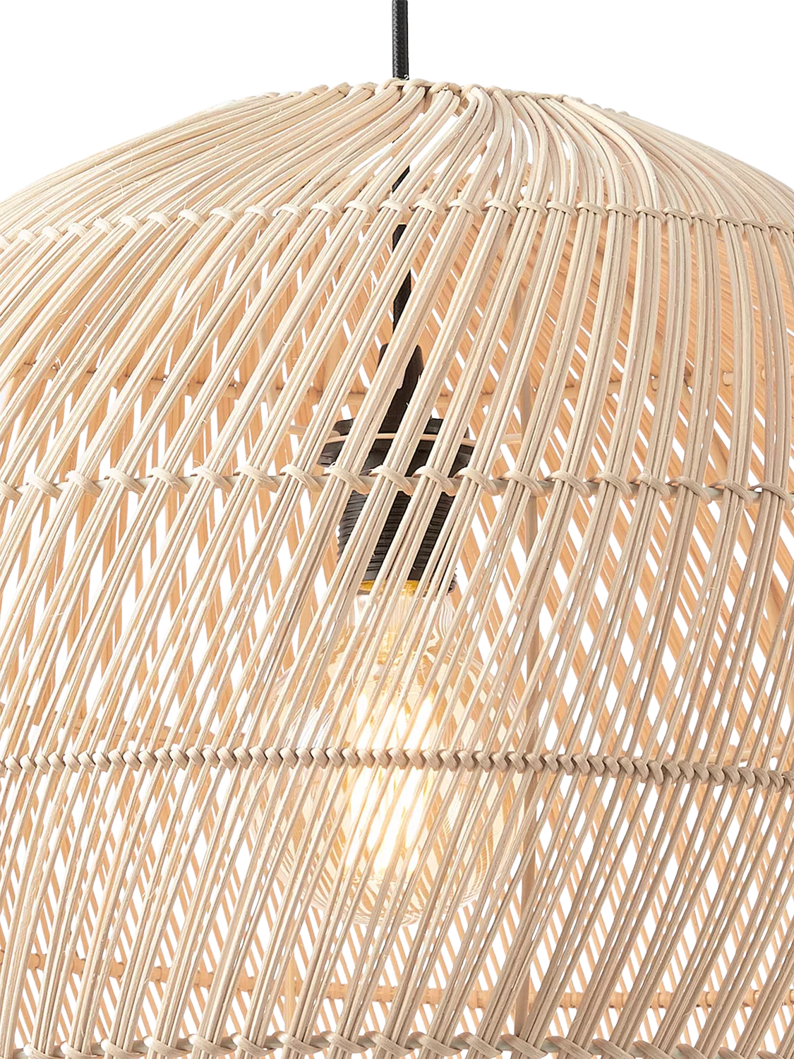 MADE Java round ceiling shade in natural rattan, imported from the UK