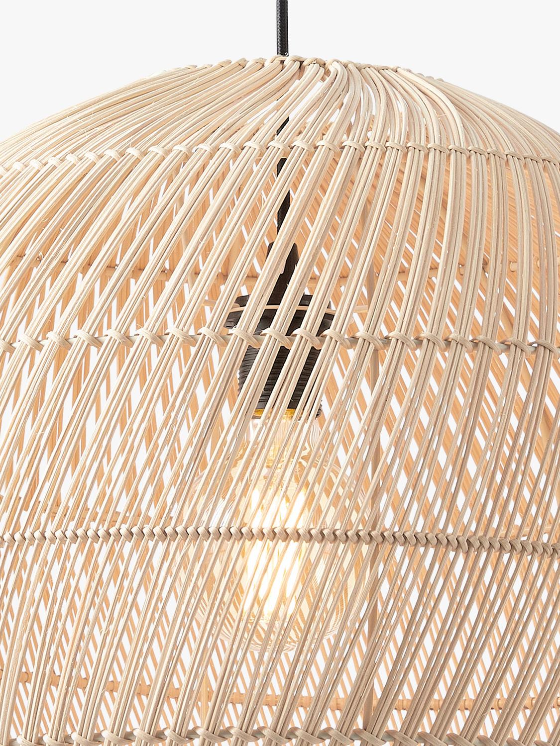 MADE Java round ceiling shade in natural rattan, imported from the UK