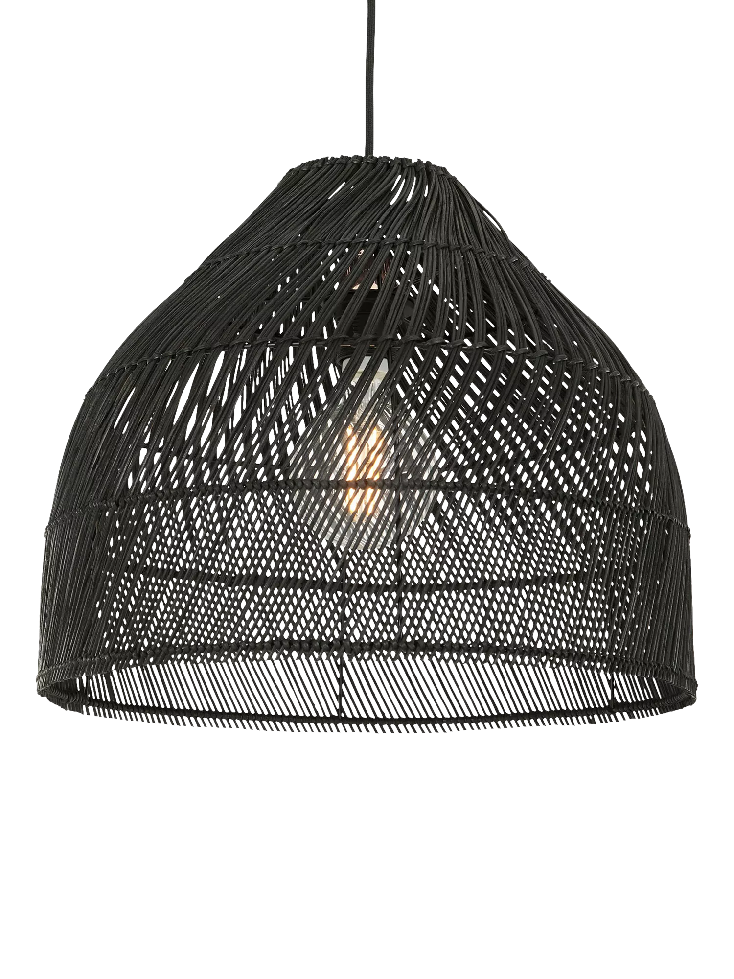 MADE Java Rattan Lampshade black 34cm (British brand)