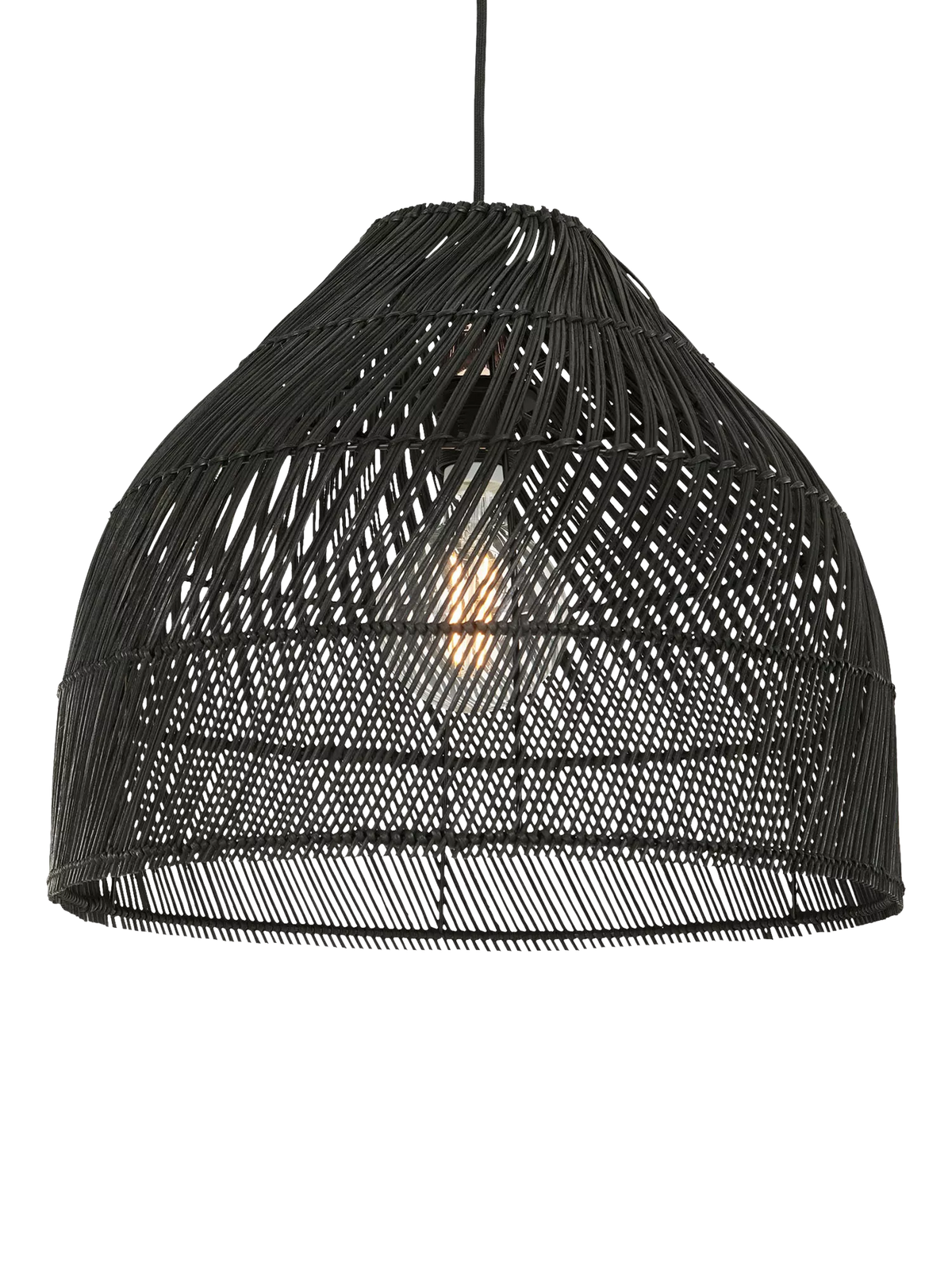 MADE Java Rattan Lampshade black 34cm (British brand)