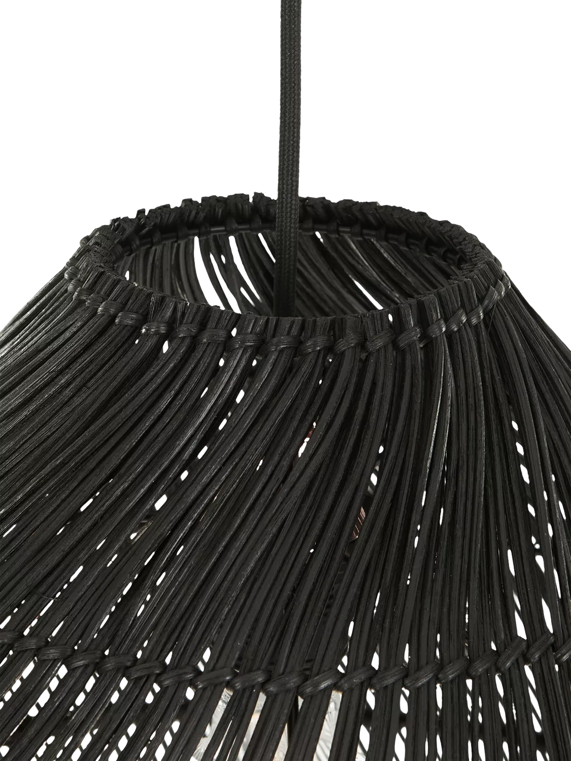 MADE Java Rattan Lampshade black 34cm (British brand)