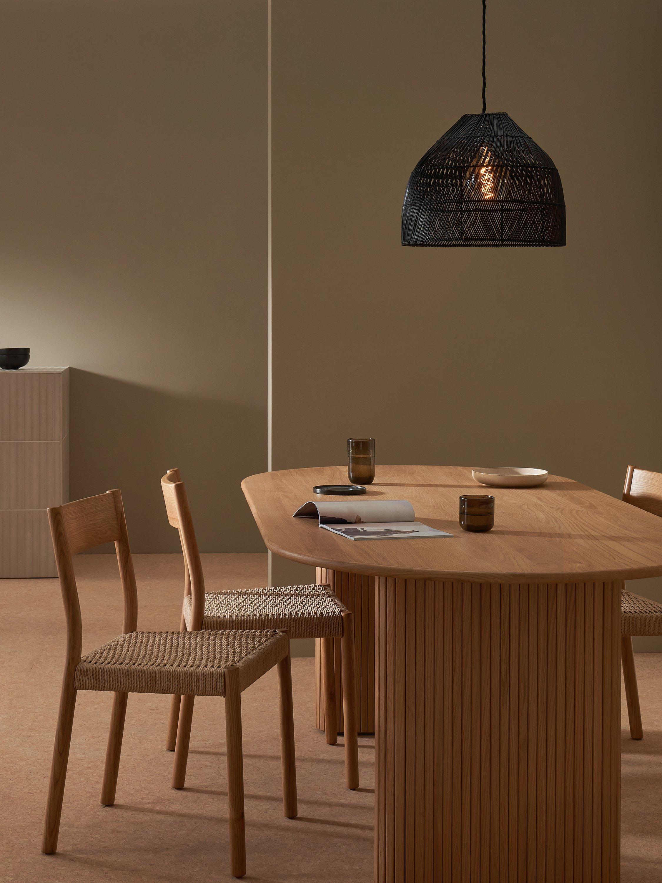 MADE Java Rattan Lampshade black 34cm (British brand)