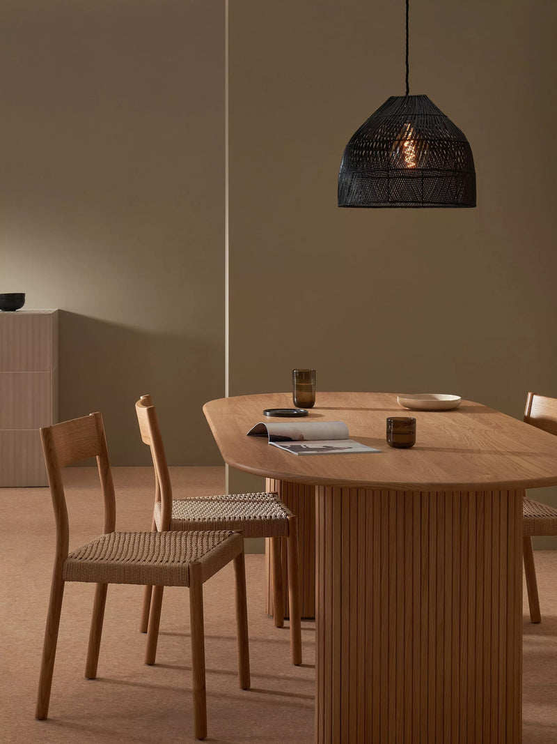 MADE Java Rattan Lampshade black 34cm (British brand)