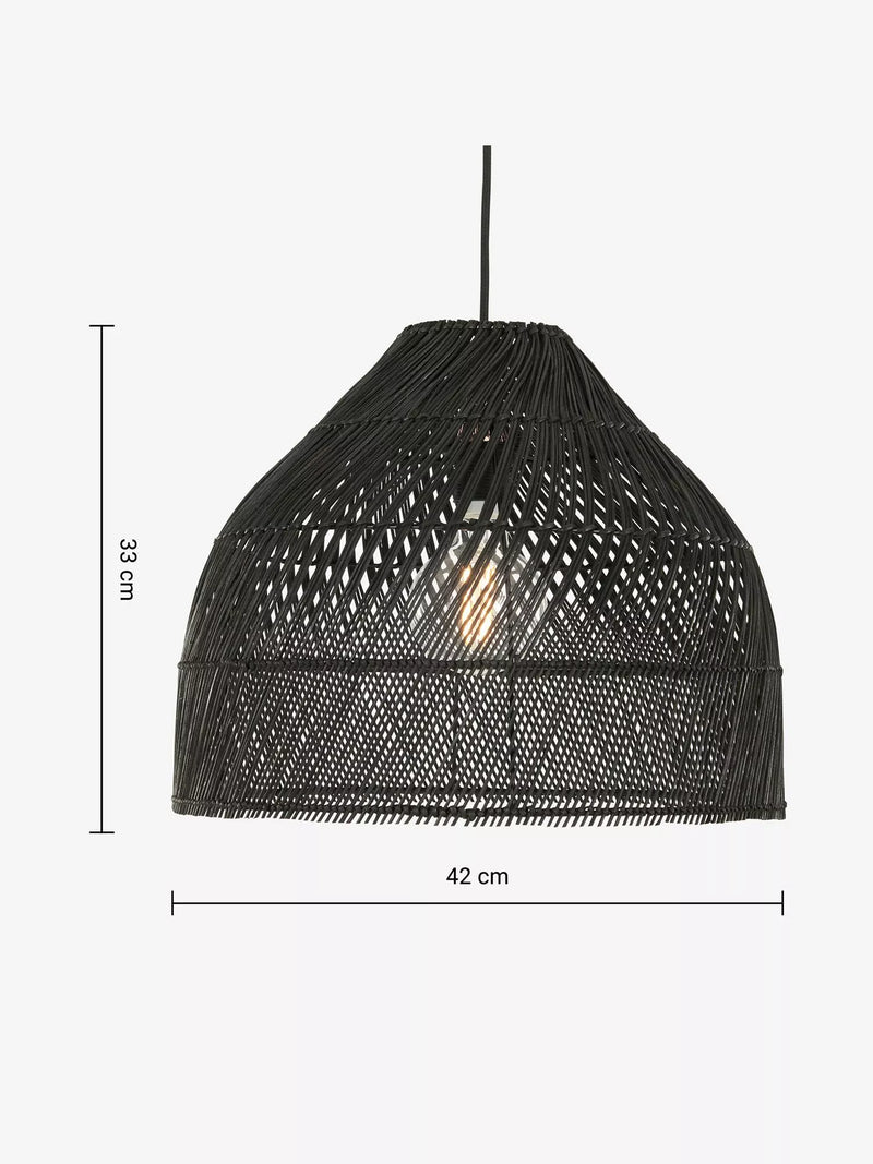 MADE Java Rattan Lampshade black 34cm (British brand)
