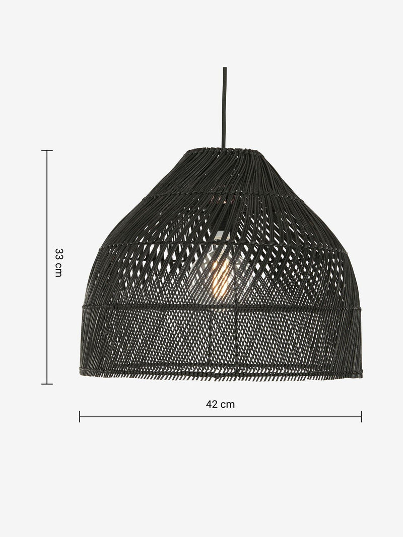 MADE Java Rattan Lampshade black 34cm (British brand)