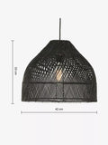 MADE Java Rattan Lampshade black 34cm (British brand)