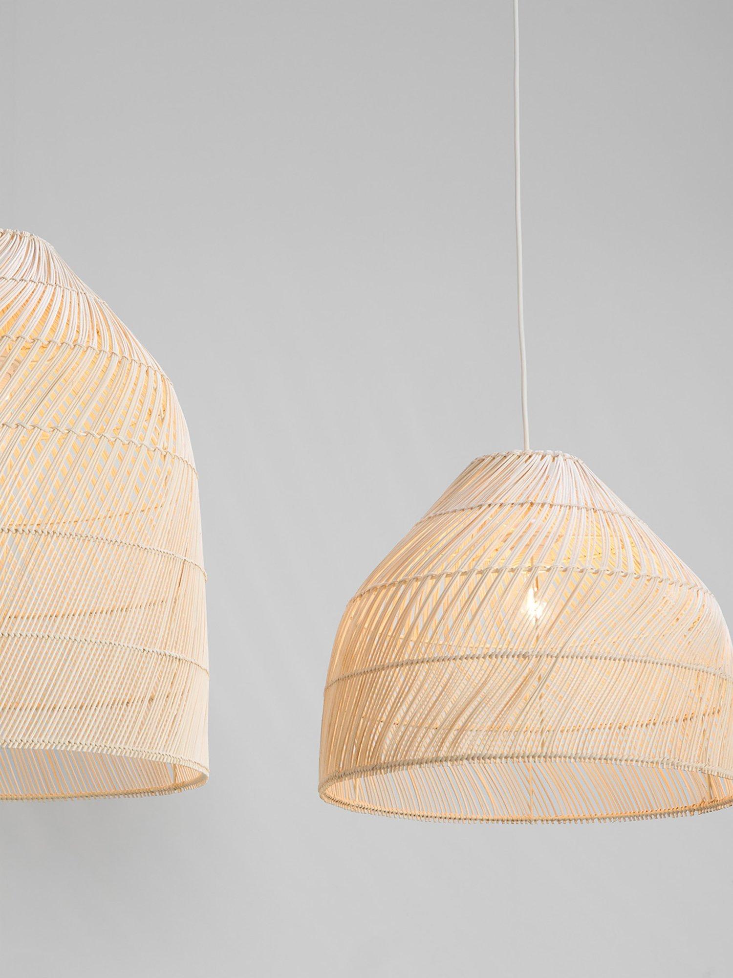 MADE Java tapered ceiling shade natural rattan 34cm (British brand)