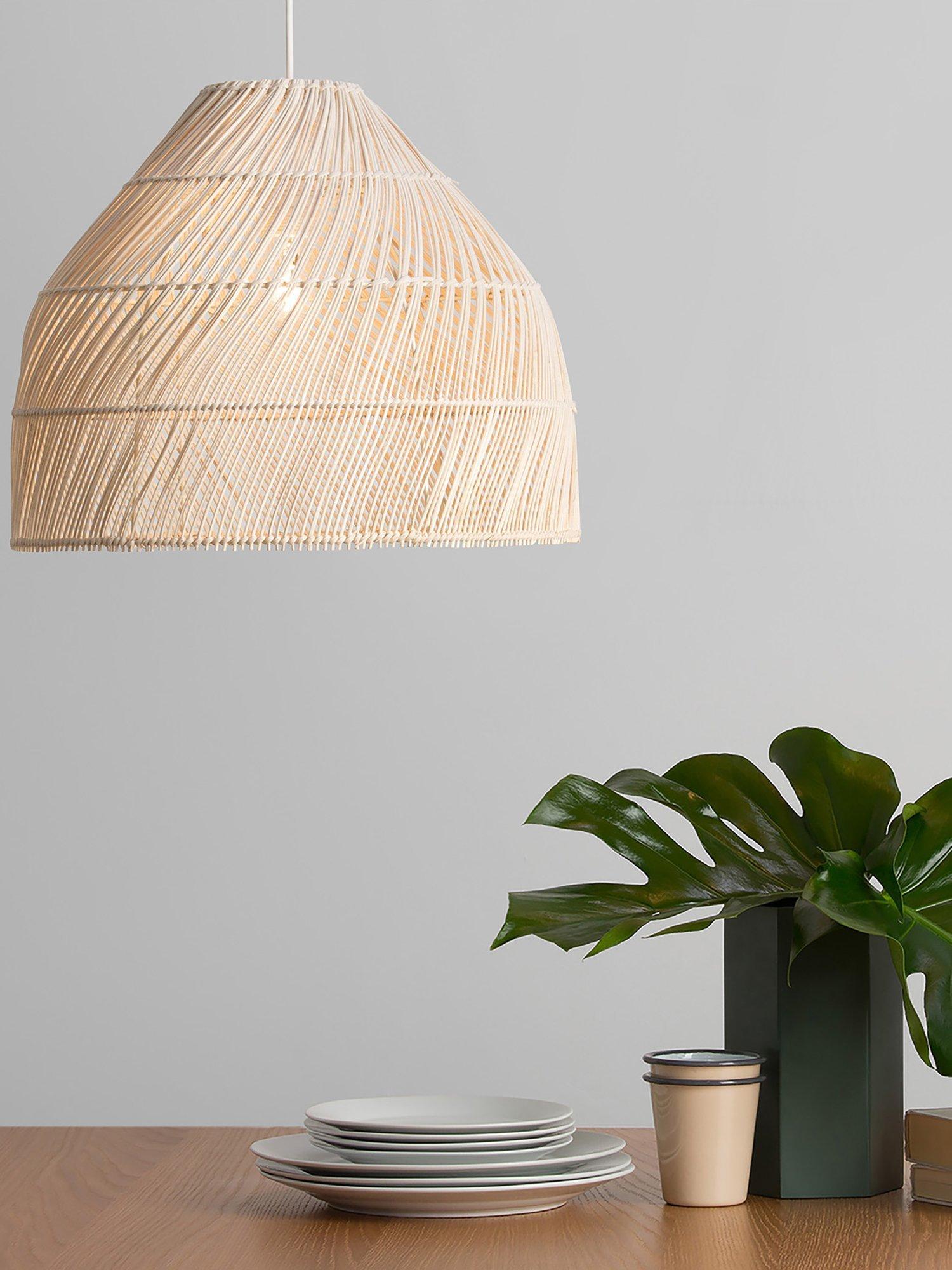 MADE Java tapered ceiling shade natural rattan 34cm (British brand)