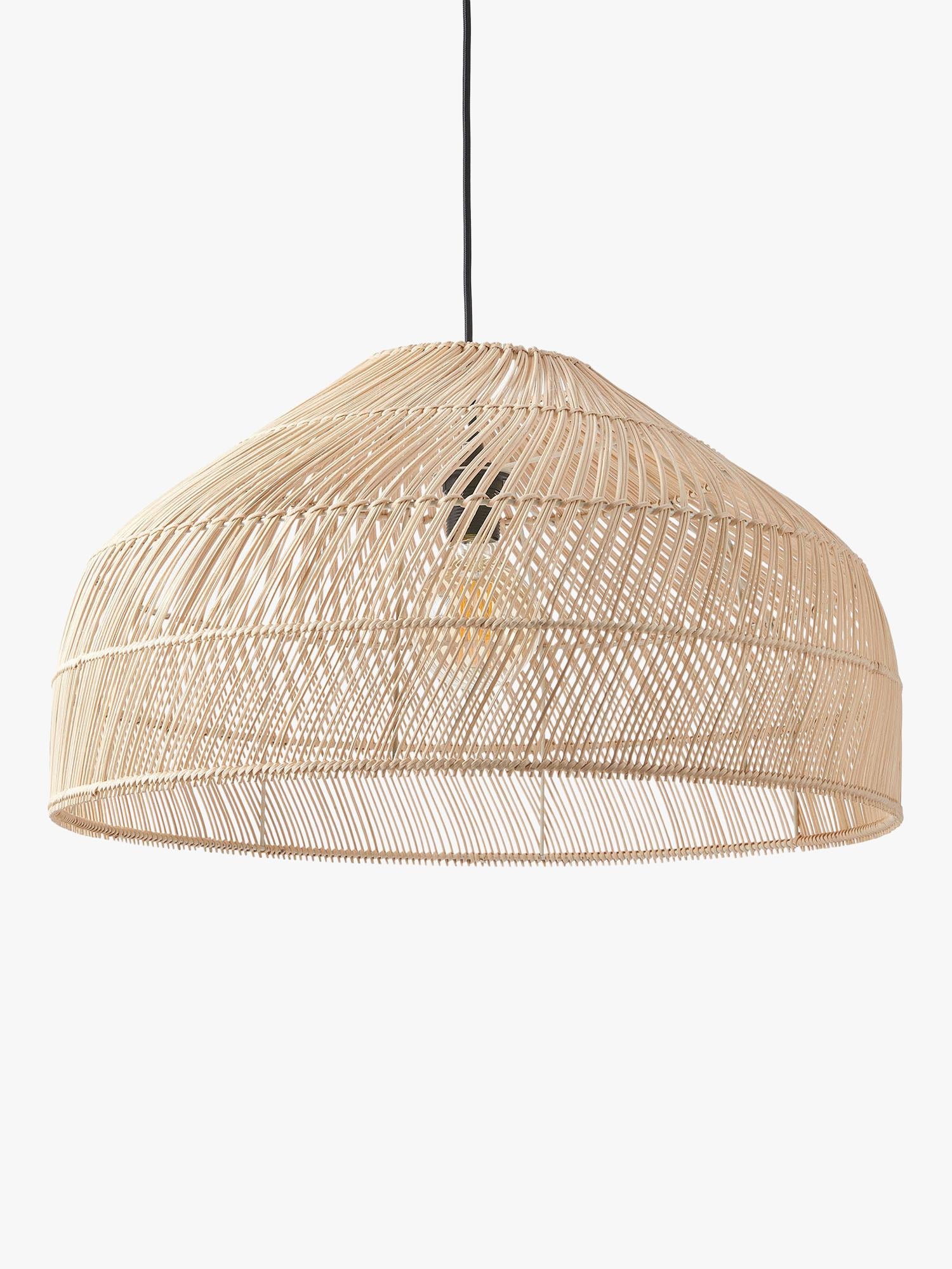 MADE rattan lamp shade 60cm light brown - British product
