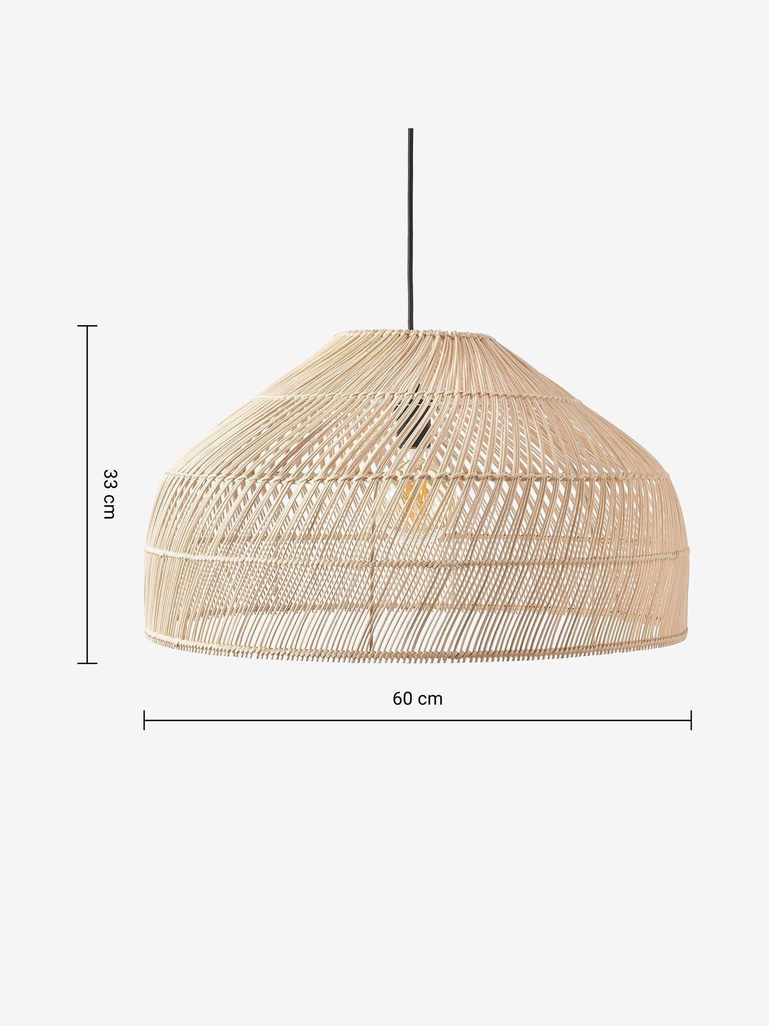 MADE rattan lamp shade 60cm light brown - British product