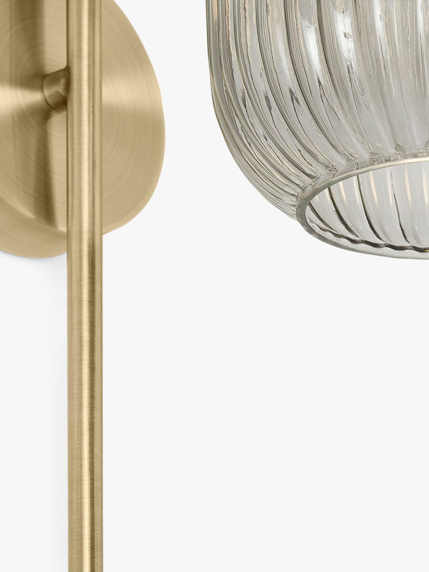 MADE Briz textured glass wall light in grey, UK version