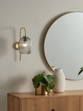 MADE Briz textured glass wall light in grey, UK version