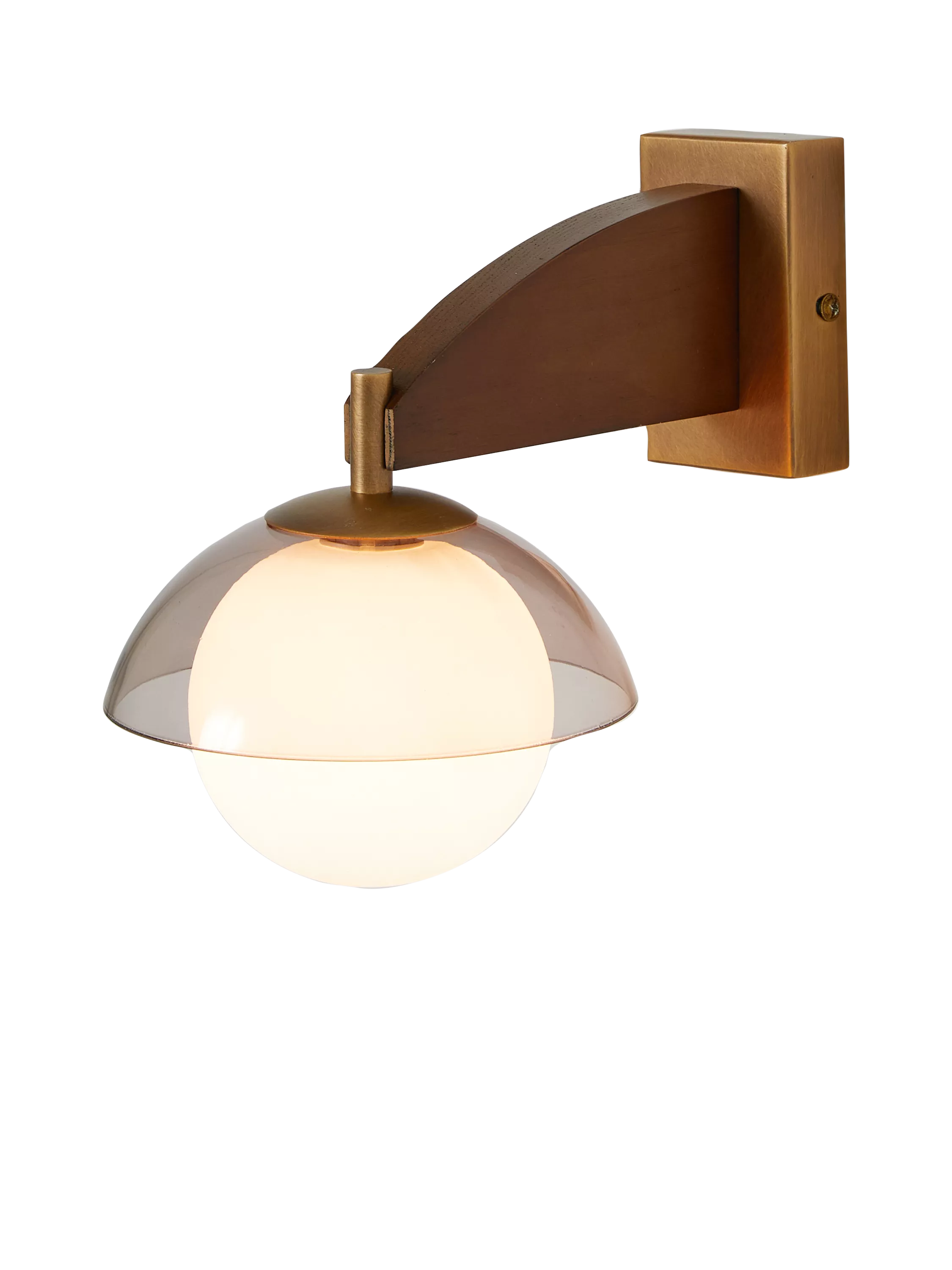 MADE Layla glass orb wall light walnut, UK version
