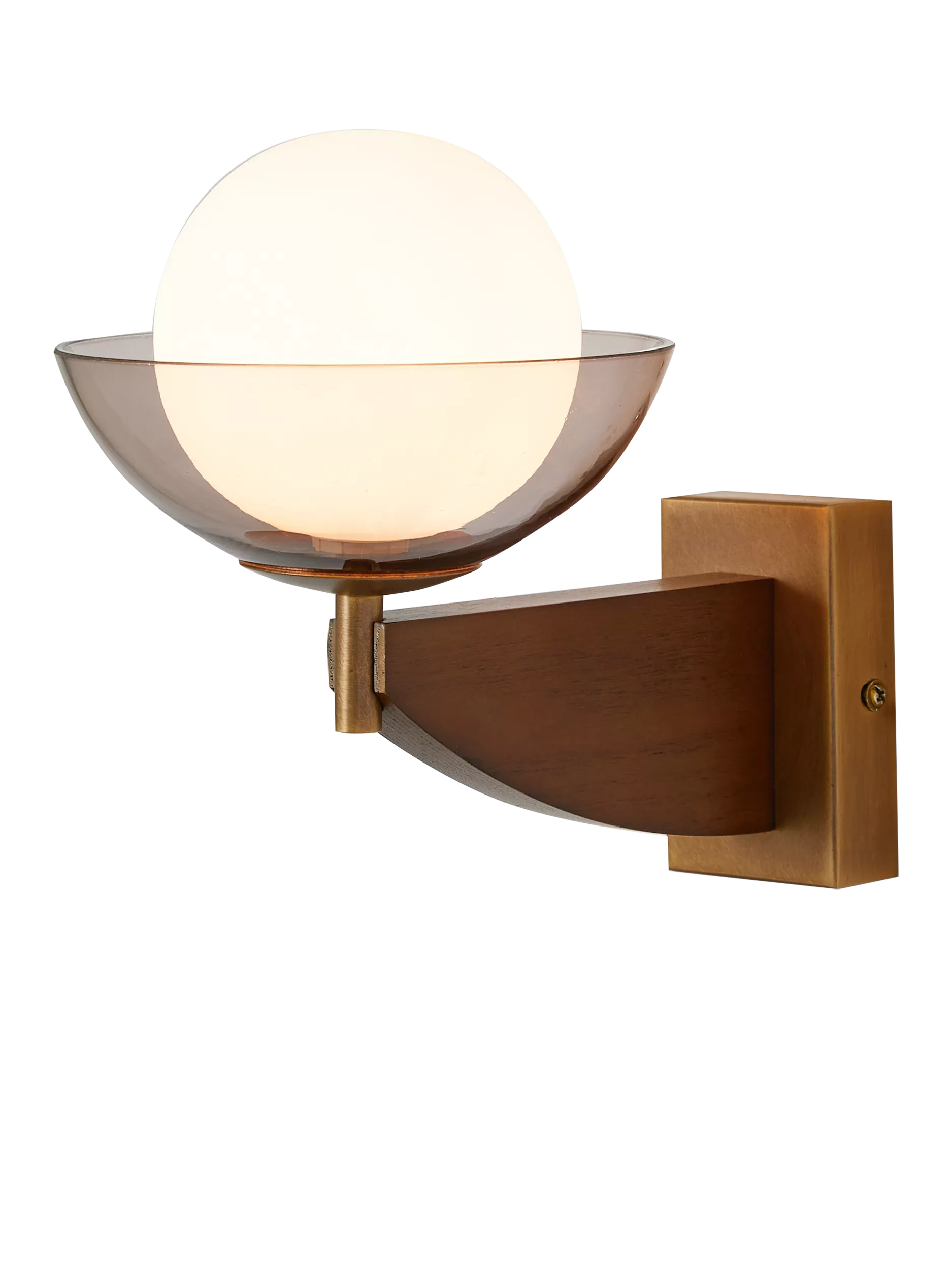 MADE Layla glass orb wall light walnut, UK version