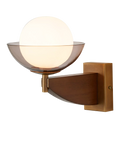 MADE Layla glass orb wall light walnut, UK version