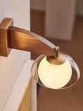 MADE Layla glass orb wall light walnut, UK version
