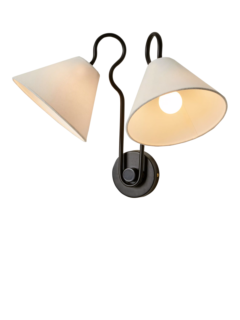 MADE Madelyn double arm wall light black (British brand)