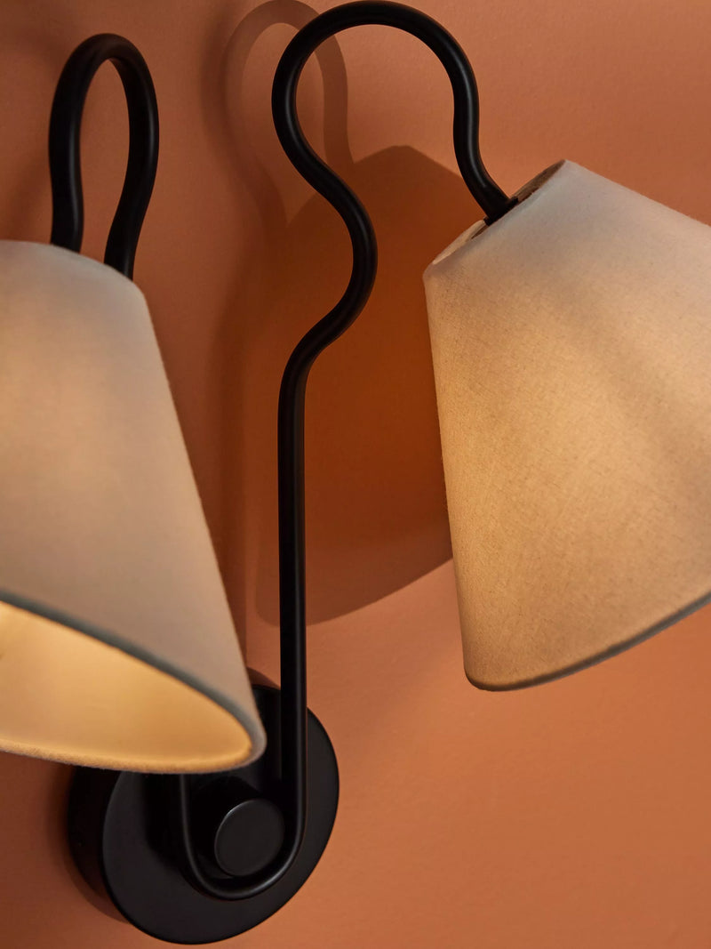 MADE Madelyn double arm wall light black (British brand)