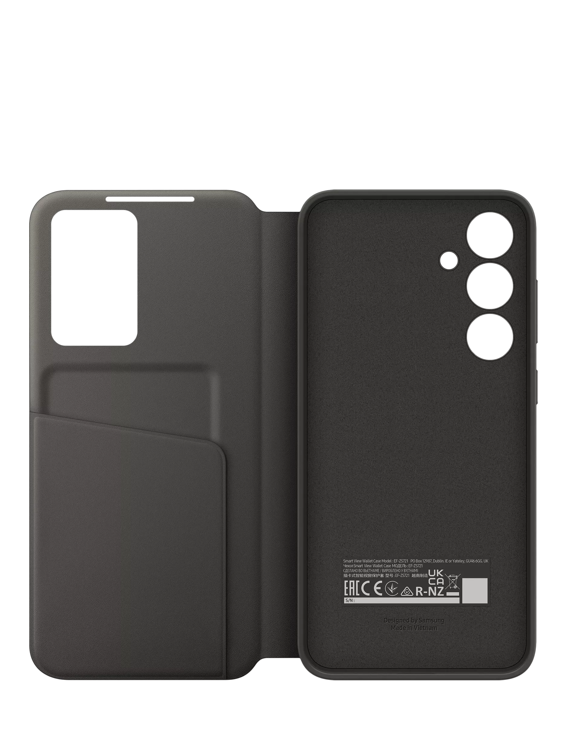 Samsung S24 FE Smart View Wallet Case Black, imported from the UK