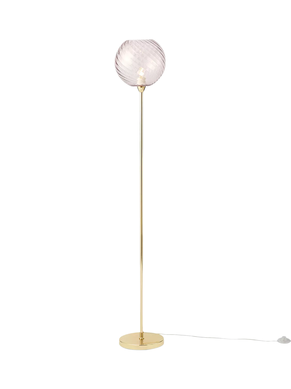 MADE Ilaria pink floor lamp with glass shade, UK version