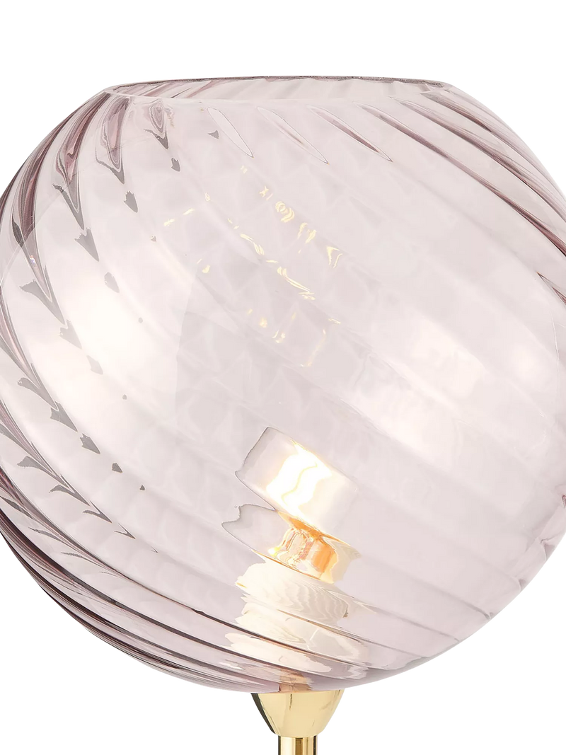 MADE Ilaria pink floor lamp with glass shade, UK version