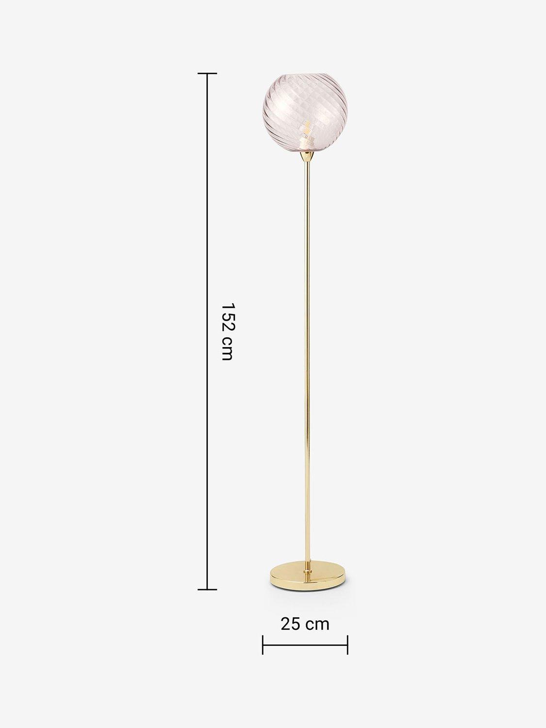 MADE Ilaria pink floor lamp with glass shade, UK version
