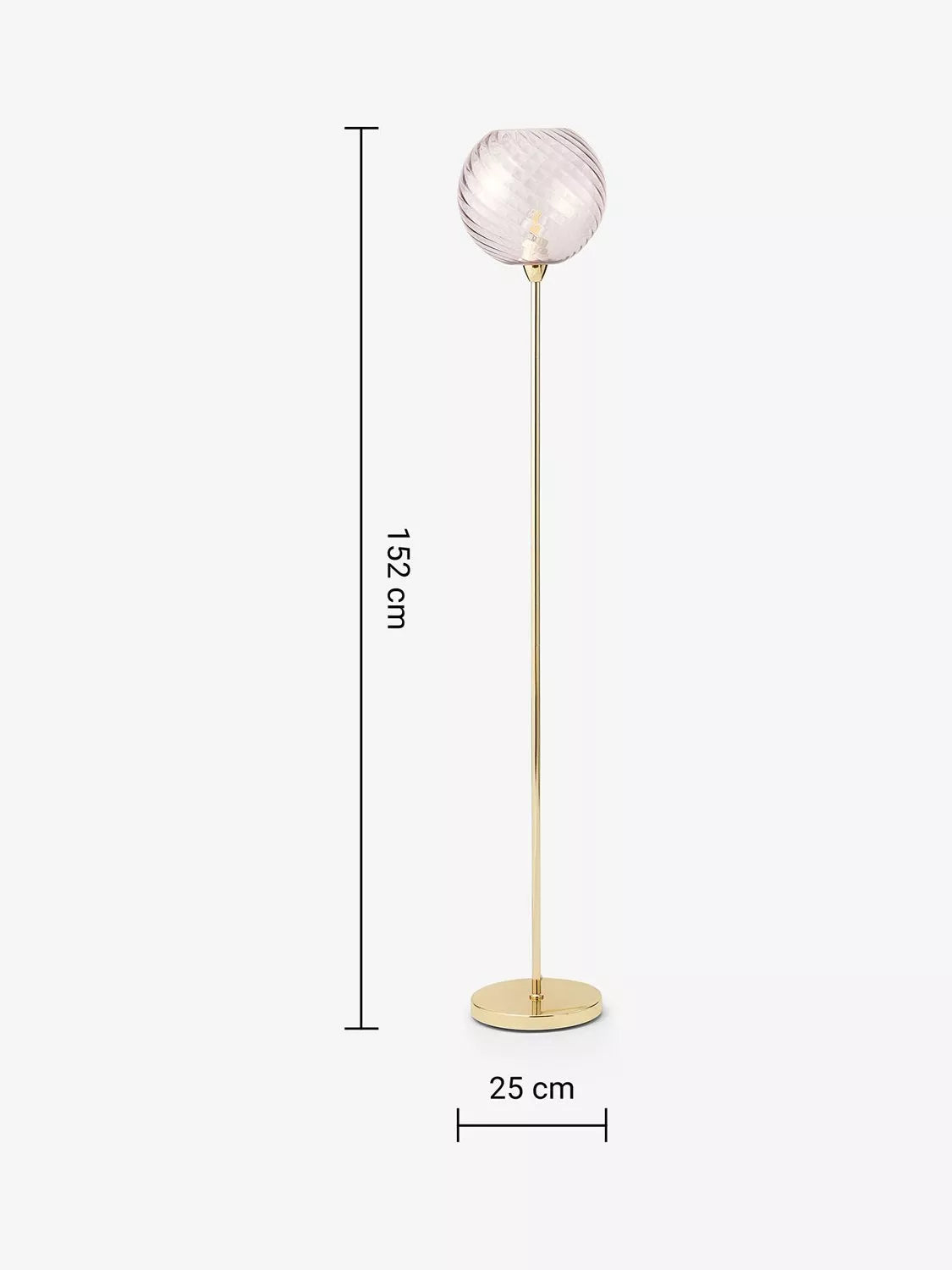 MADE Ilaria pink floor lamp with glass shade, UK version