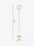 MADE Ilaria pink floor lamp with glass shade, UK version