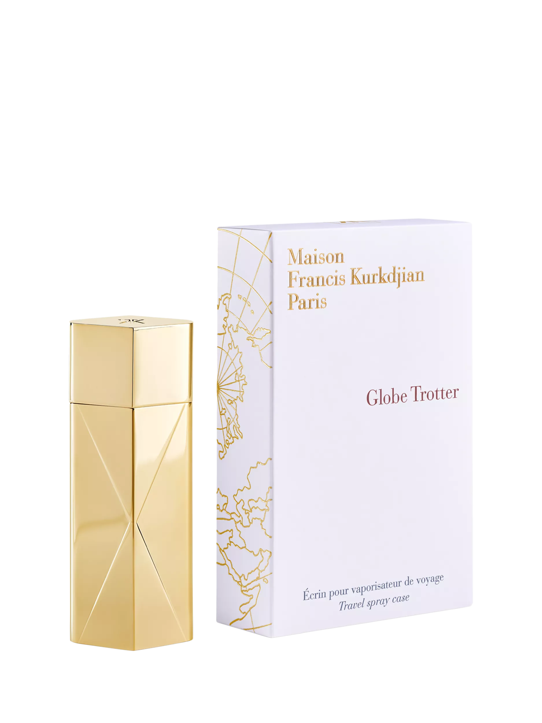 Maison Francis Kurkdjian Globe Trotter travel spray case gold edition 11ml, UK version