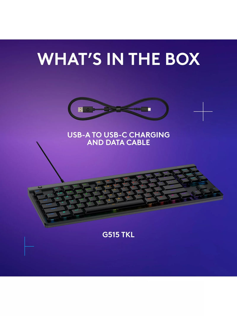 Logitech G515 TKL tenkeyless gaming keyboard - (British brand)