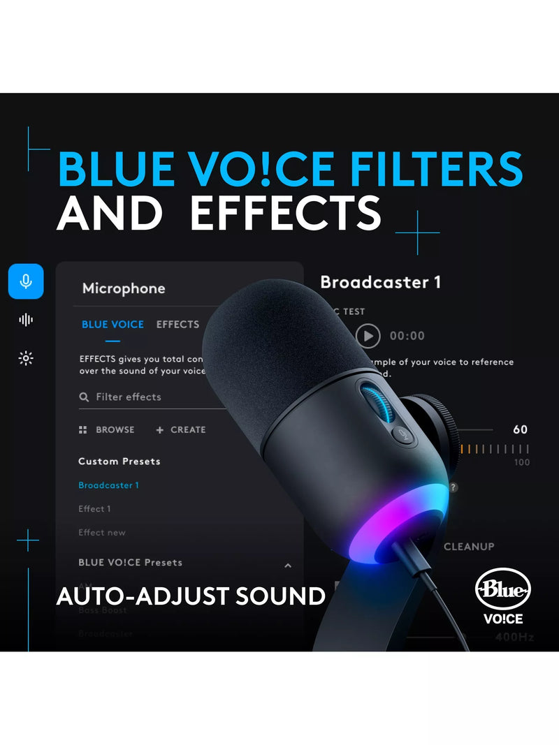 Logitech Yeti GX dynamic RGB gaming microphone - British product