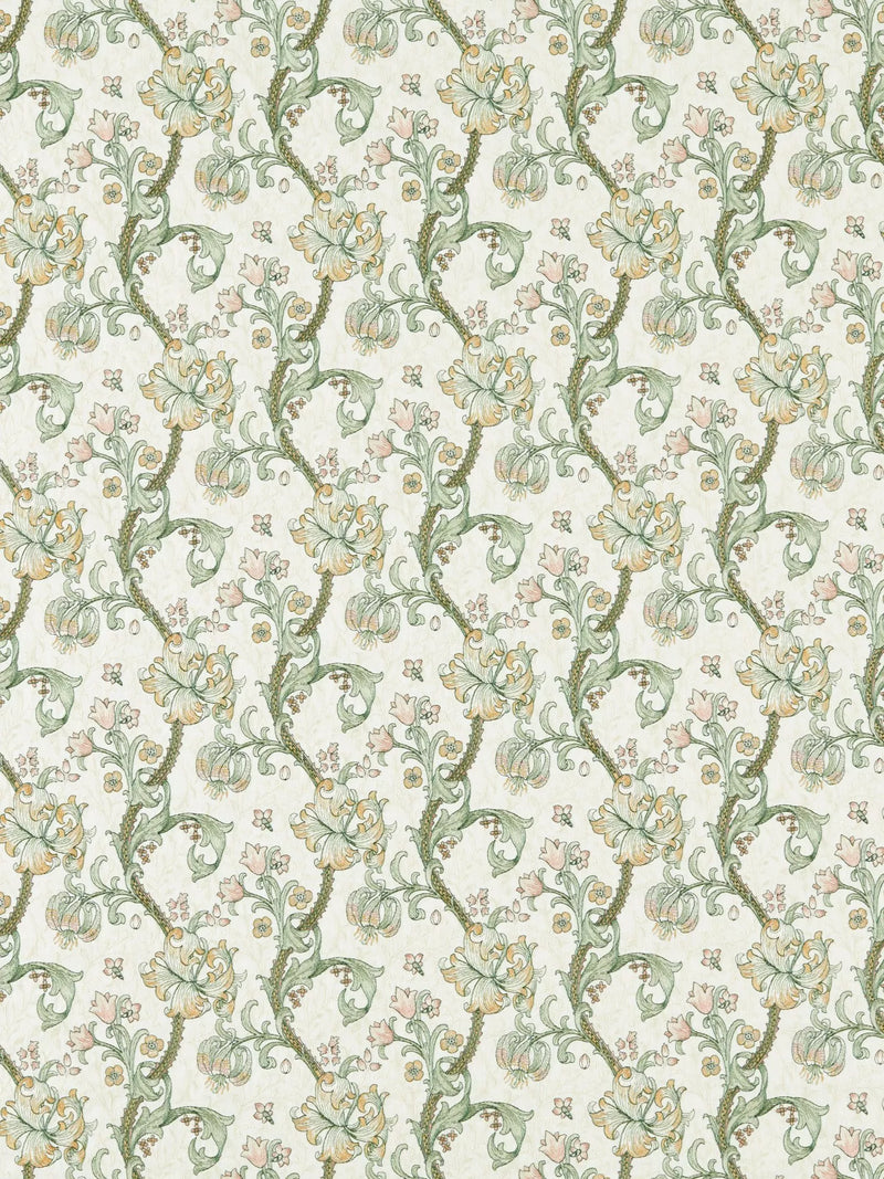 Clarke &amp; Clarke Goldene Lilie bestickter Polsterstoff (britische Marke)