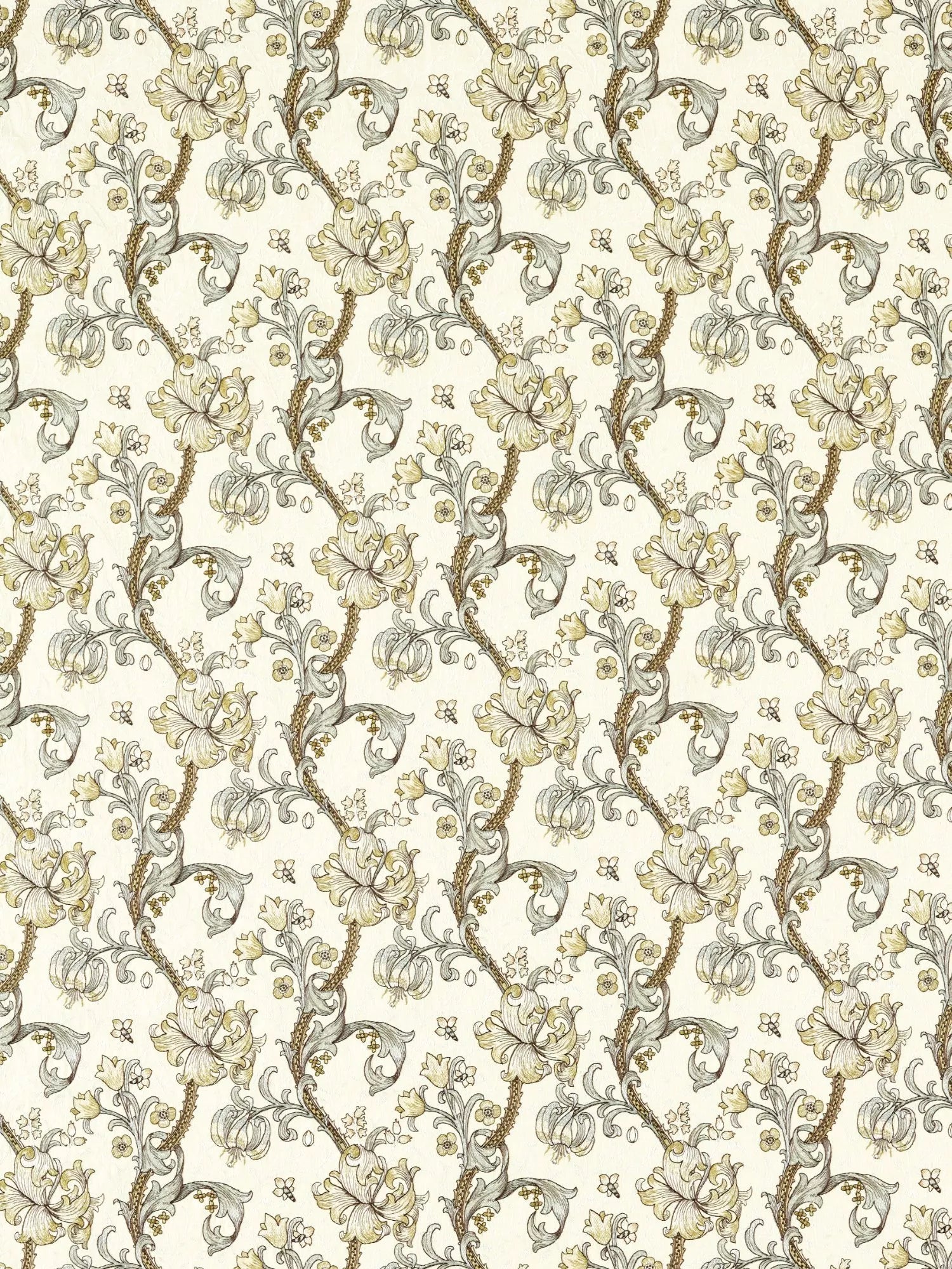 Clarke &amp; Clarke Goldene Lilie Bestickter Polsterstoff