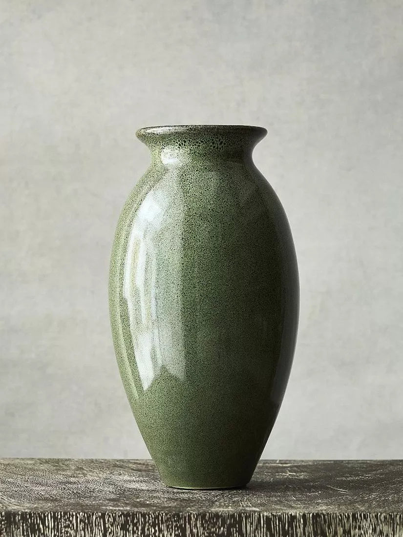 West Elm ceramic bud vase in cool blue, H23cm - British product