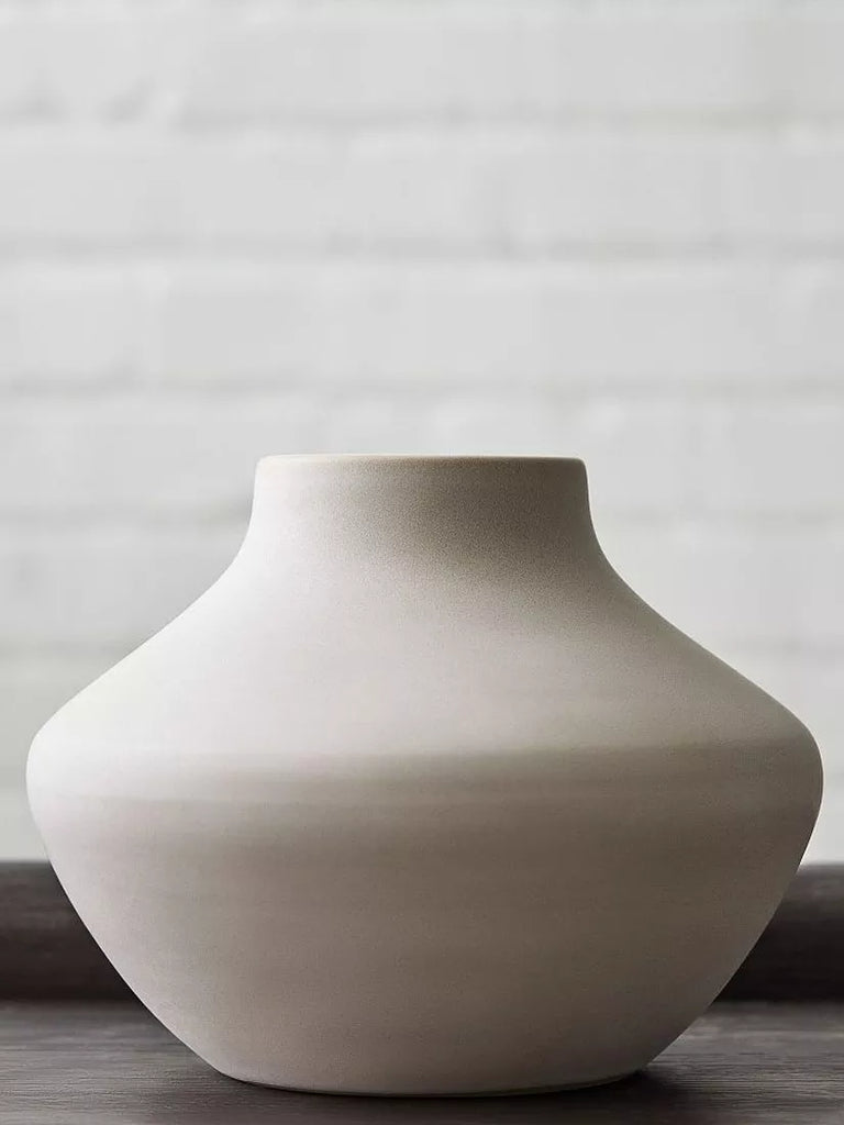 west elm Ceramic Tabletop Vase, H21cm, Neutral