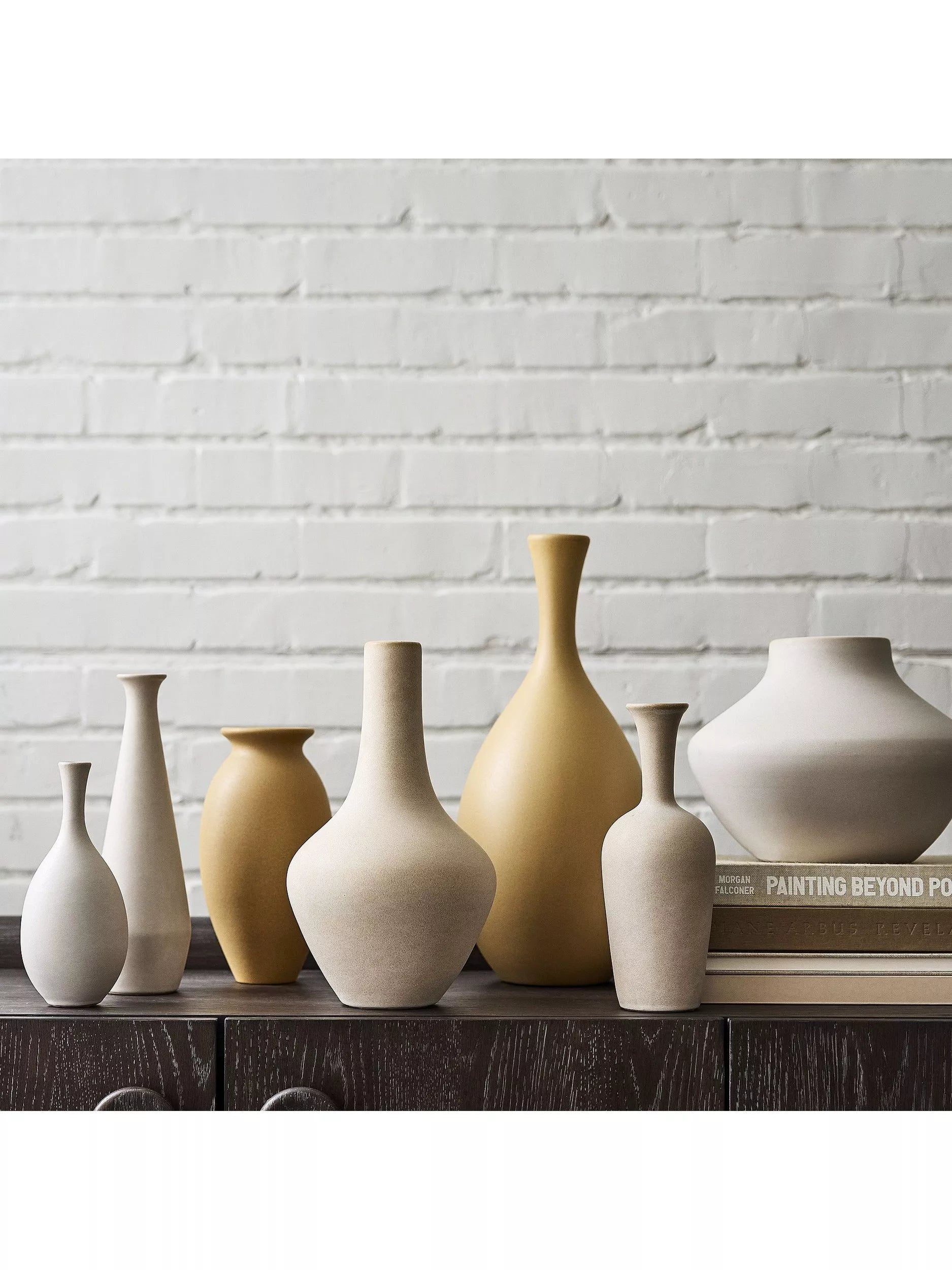 west elm Ceramic Tabletop Vase, H21cm, Neutral