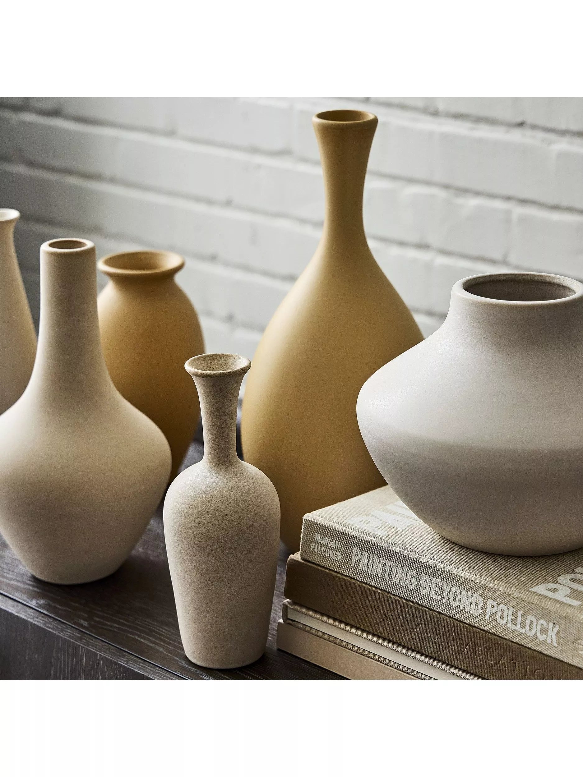 west elm Ceramic Tabletop Vase, H21cm, Neutral