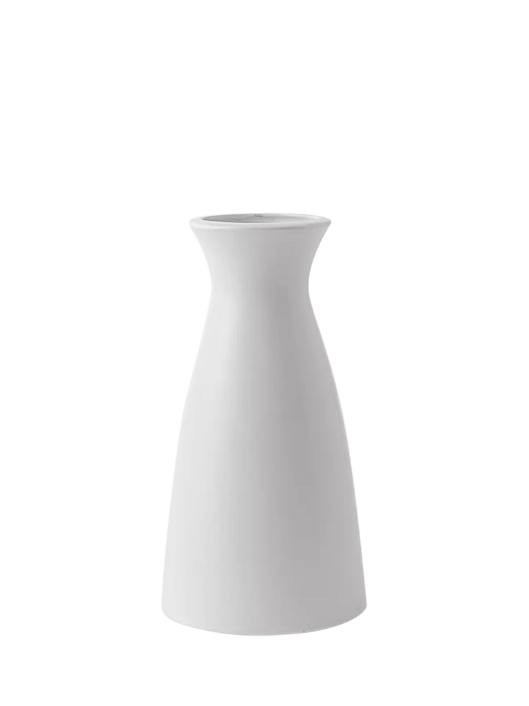 west elm Glazed Ceramic Carafe Vase, H30cm, White