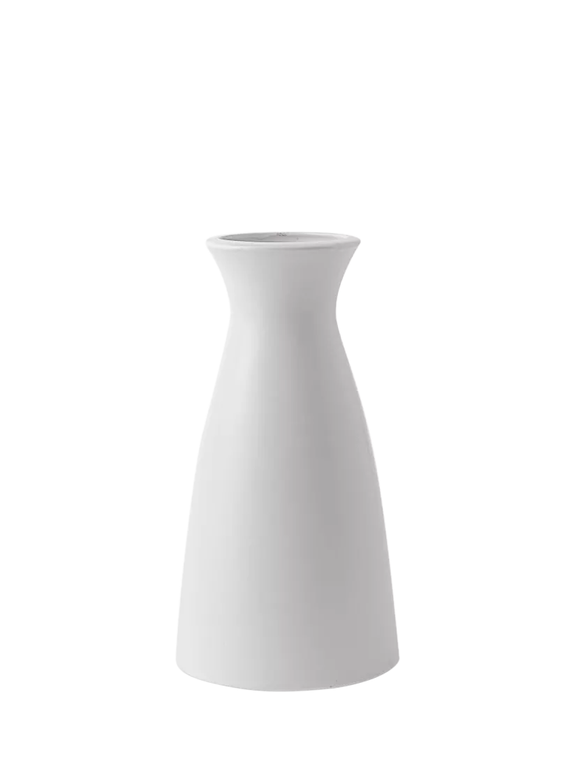 west elm Glazed Ceramic Carafe Vase, H30cm, White