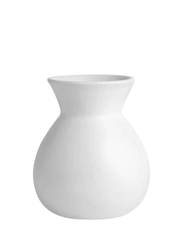 west elm Glazed Ceramic Sack Vase, H20cm, White