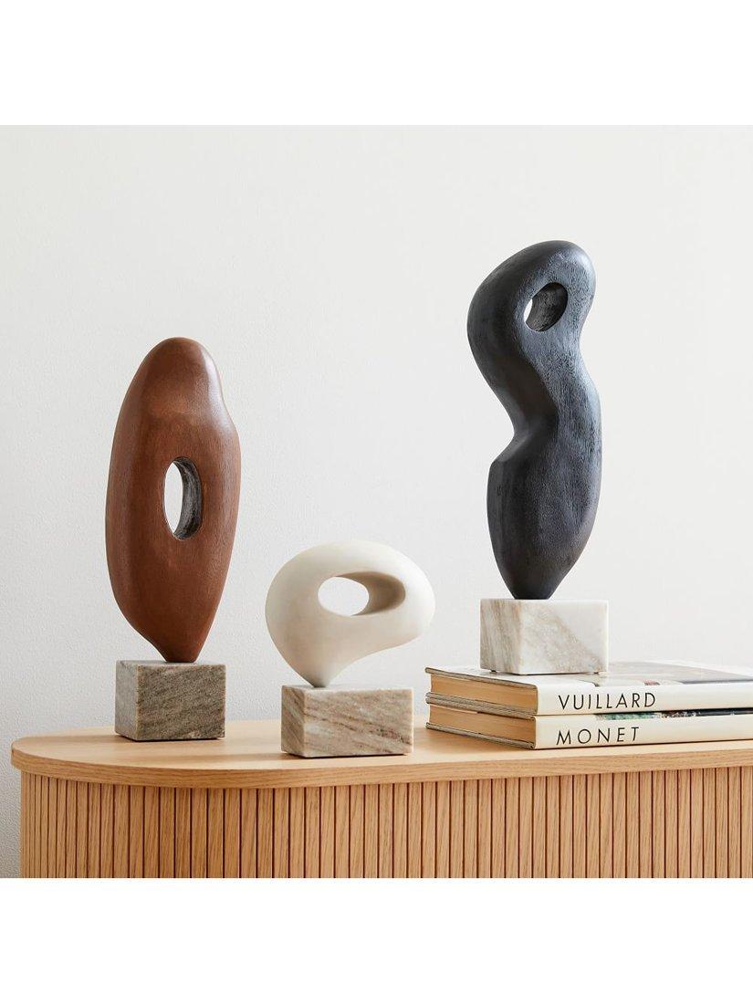 West Elm Arjuna wood sculpture H20cm, imported from the UK