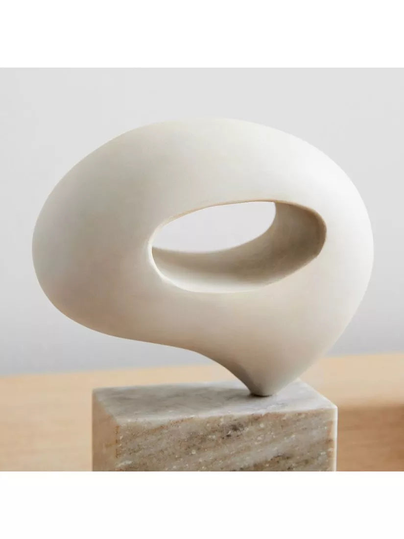 West Elm Arjuna wood sculpture H20cm, imported from the UK
