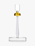 Small Glass Candle Holder with Amber Mushroom Decoration