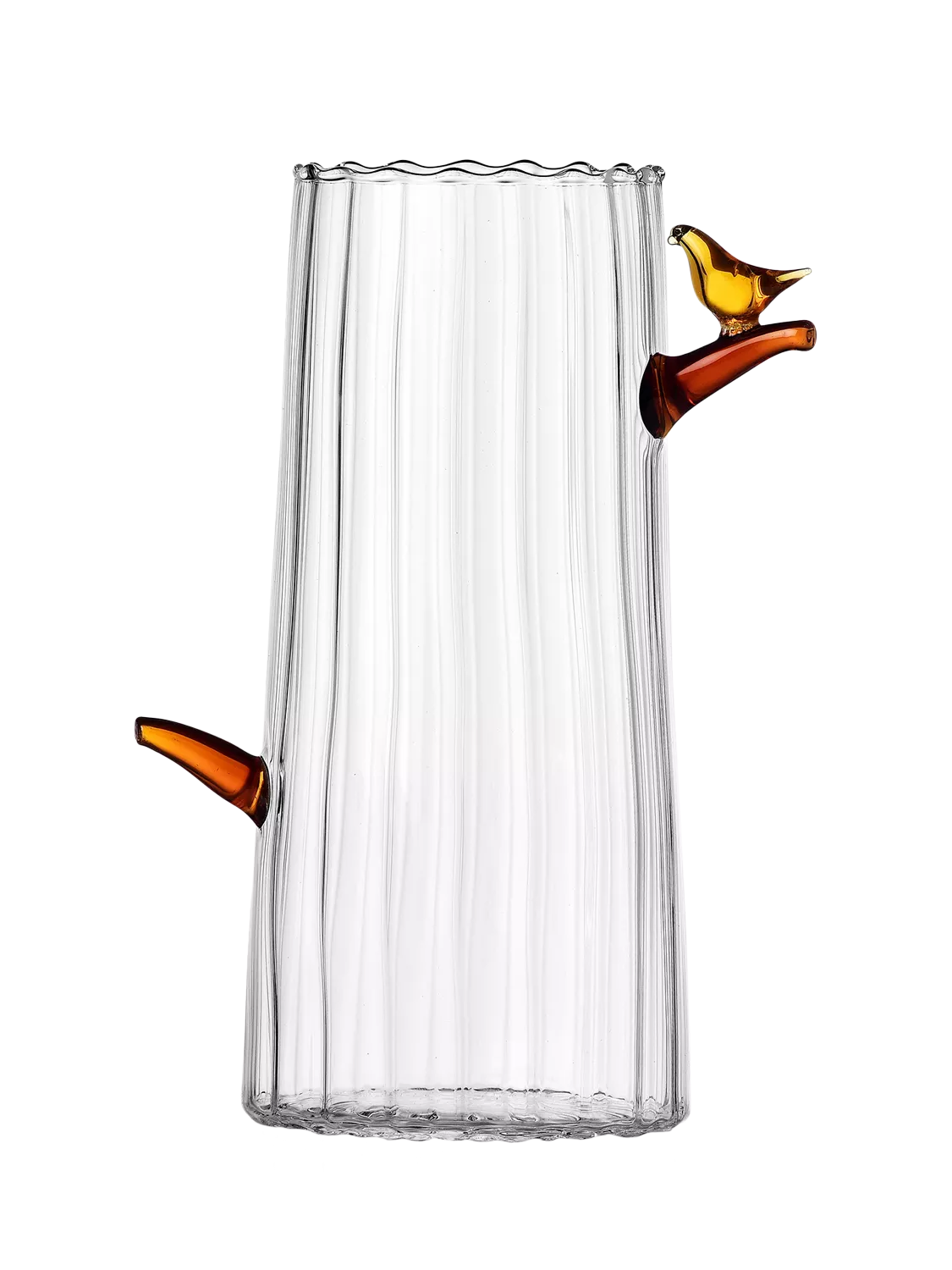 Ichendorf Milano Small Glass Jug with Amber Bird Design 120ml, UK version