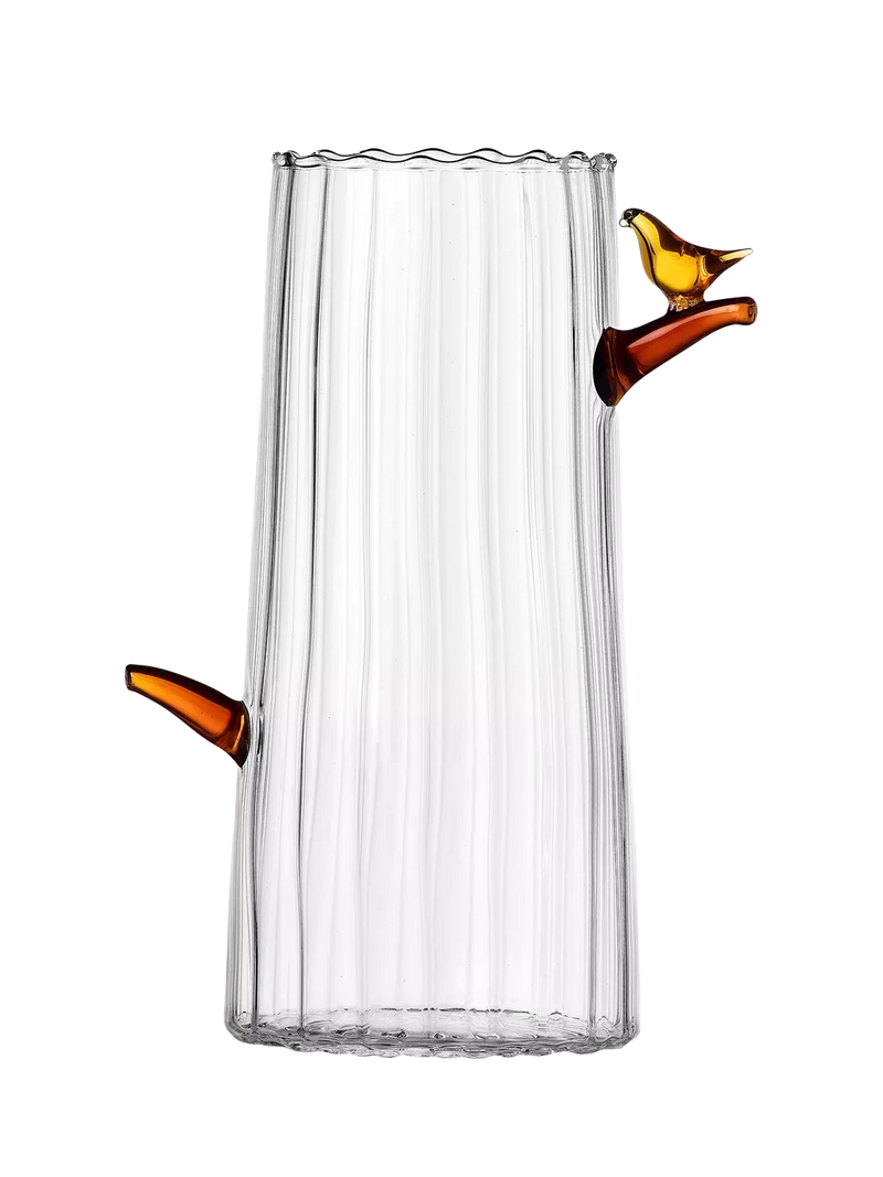 Ichendorf Milano Small Glass Jug with Amber Bird Design 120ml, UK version